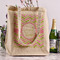 Pink & Green Geometric Reusable Cotton Grocery Bag - In Context