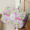 Pink & Green Geometric Large Rope Tote - Life Style