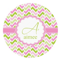 Pink & Green Geometric Round Decal - Large (Personalized)