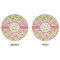 Pink & Green Geometric Round Linen Placemats - APPROVAL (double sided)