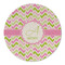 Pink & Green Geometric Round Linen Placemat (Personalized)