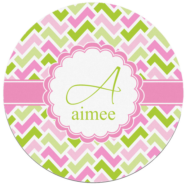 Pink & Green Geometric Round Mousepad - APPROVAL