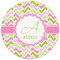 Pink & Green Geometric Round Mousepad - APPROVAL