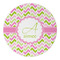 Pink & Green Geometric Round Paper Coaster - Approval