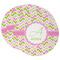 Pink & Green Geometric Round Paper Coaster - Main