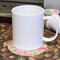 Pink & Green Geometric Round Paper Coaster - With Mug
