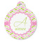 Pink & Green Geometric Round Pet ID Tag (Personalized)