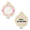 Pink & Green Geometric Round Pet Tag - Front & Back