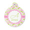 Pink & Green Geometric Round Pet ID Tag - Small (Personalized)