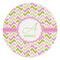 Pink & Green Geometric Round Stone Trivet (Personalized)