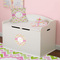 Pink & Green Geometric Round Wall Decal on Toy Chest