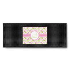 Pink & Green Geometric Rubber Bar Mat (Personalized)