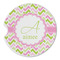 Pink & Green Geometric Sandstone Car Coaster - Single (Personalized)