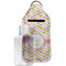 Pink & Green Geometric Sanitizer Holder Keychain - Large with Case