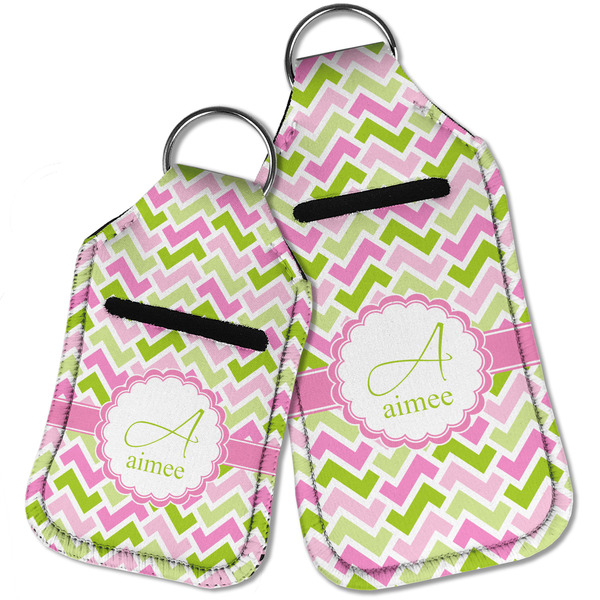 Pink & Green Geometric Sanitizer Holder Keychain - Parent Main