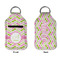 Pink & Green Geometric Sanitizer Holder Keychain - Small APPROVAL (Flat)