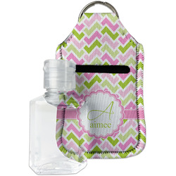 Pink & Green Geometric Hand Sanitizer & Keychain Holder (Personalized)