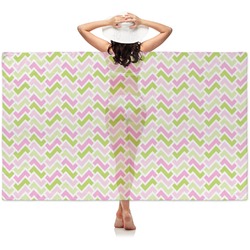 Pink & Green Geometric Sheer Sarong (Personalized)
