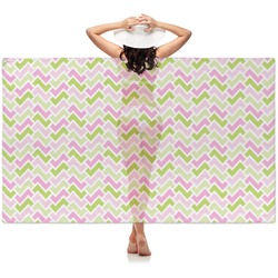 Pink & Green Geometric Sheer Sarong