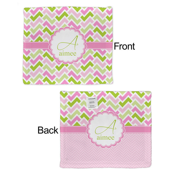 Pink & Green Geometric Security Blanket - Front & Back View