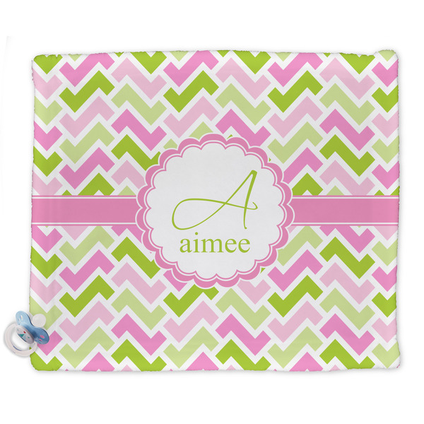 Custom Pink & Green Geometric Security Blanket - Single Sided (Personalized)
