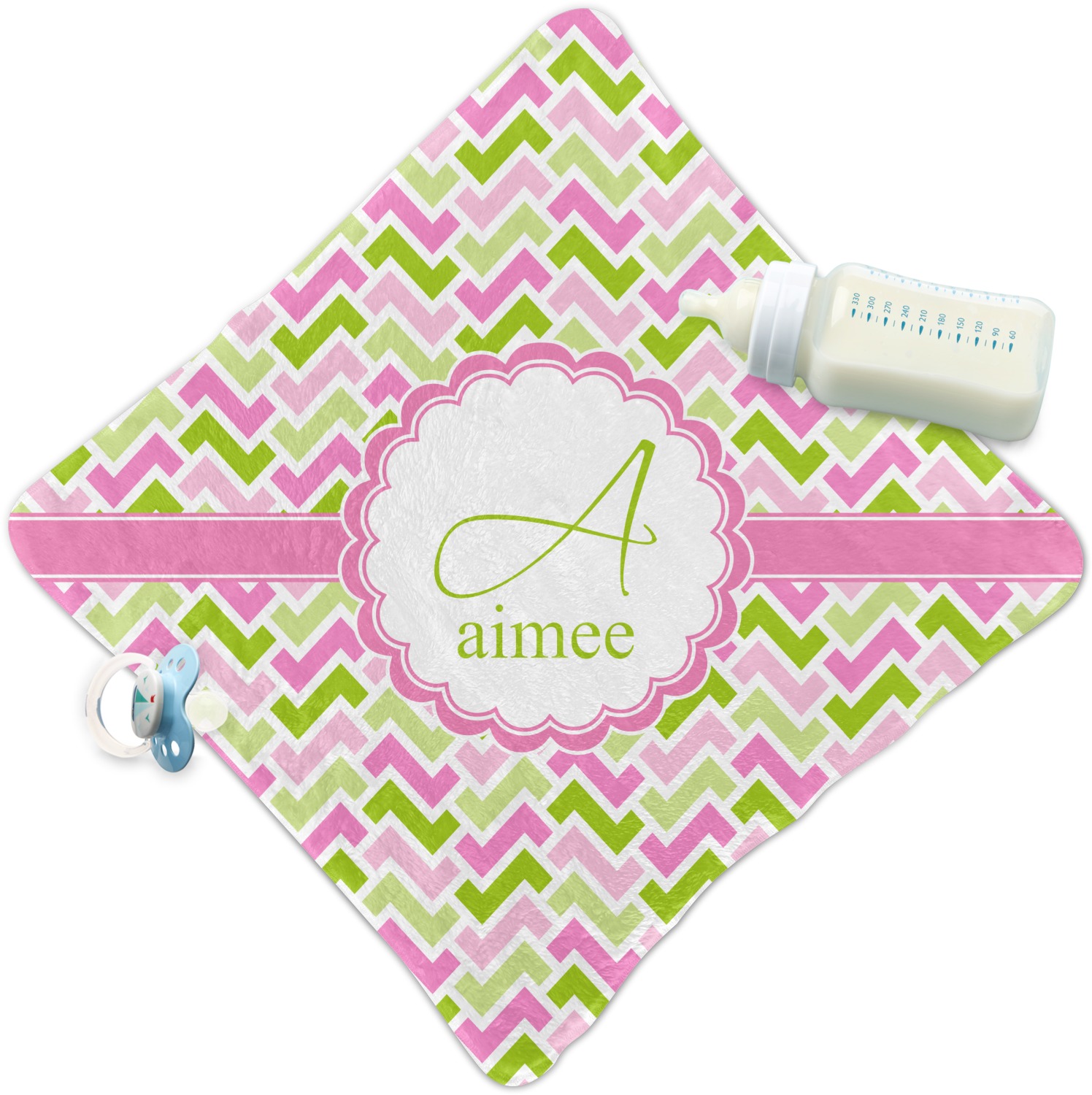Pink & Green Geometric Security Blanket (Personalized) YouCustomizeIt