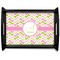 Pink & Green Geometric Black Wooden Tray - Large (Personalized)