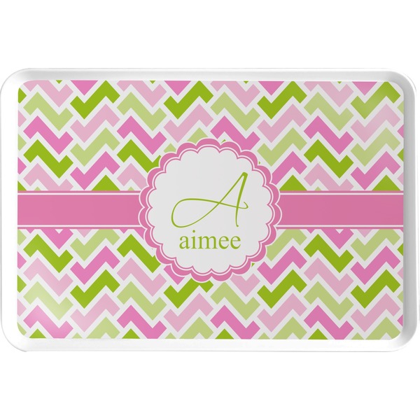 Custom Pink & Green Geometric Serving Tray (Personalized)