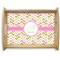 Pink & Green Geometric Natural Wooden Tray - Large (Personalized)
