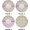 Pink & Green Geometric Set of Appetizer / Dessert Plates (Approval)