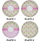 Pink & Green Geometric Set of Lunch / Dinner Plates (Approval)