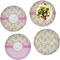Pink & Green Geometric Set of Lunch / Dinner Plates