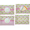 Pink & Green Geometric Set of Rectangular Appetizer / Dessert Plates