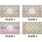 Pink & Green Geometric Set of Rectangular Dinner Plates (Approval)