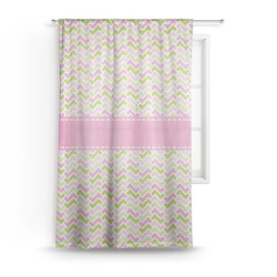 Pink & Green Geometric Sheer Curtain - 50"x84" (Personalized)