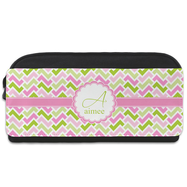 Custom Pink & Green Geometric Shoe Bag (Personalized)