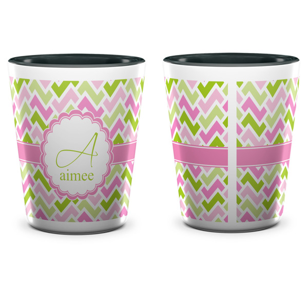 Pink & Green Geometric Shot Glass - Two Tone - APPROVAL