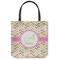 Pink & Green Geometric Canvas Tote Bag - Small - 13"x13" (Personalized)