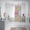 Pink & Green Geometric Shower Curtain - Custom Size