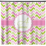 Pink & Green Geometric Shower Curtain - Custom Size (Personalized)