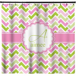 Pink & Green Geometric Shower Curtain - Custom Size (Personalized)