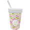 Pink & Green Geometric Sippy Cup with Straw (Personalized)