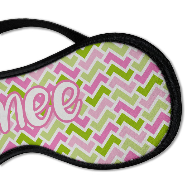 Pink & Green Geometric Sleeping Eye Mask - DETAIL Large