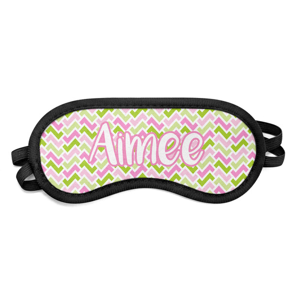 Custom Pink & Green Geometric Sleeping Eye Mask (Personalized)