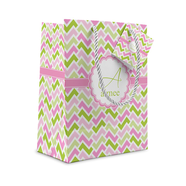 Custom Pink & Green Geometric Small Gift Bag (Personalized)