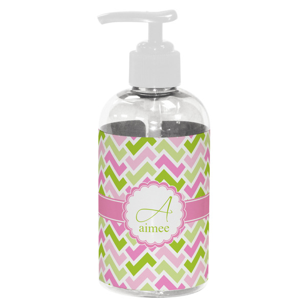 Pink & Green Geometric Small Liquid Dispenser (8 oz) - White