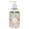 Pink & Green Geometric Plastic Soap / Lotion Dispenser (8 oz - Small - White) (Personalized)