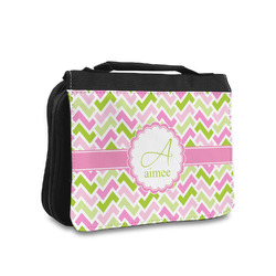 Pink & Green Geometric Toiletry Bag - Small (Personalized)