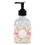 Pink & Green Geometric Glass Soap & Lotion Bottle - Single Bottle (Personalized)