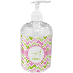 Pink & Green Geometric Acrylic Soap & Lotion Bottle (Personalized)